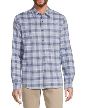 Vince Vineyard Checked Cotton Shirt - Blue