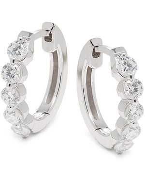 Saks Fifth Avenue 14K & 0.82Tcw Lab-Grown Diamond Hoop Earrings - White