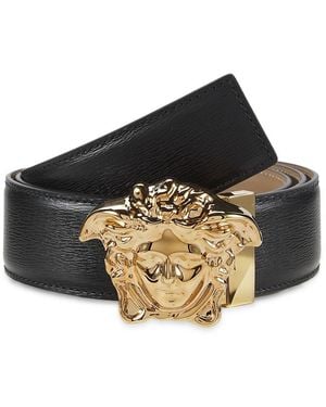 Versace Medusa Leather Belt - Black