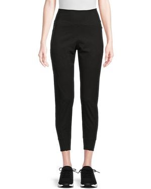 DKNY Elasticized Waistband Compression Ankle-Length Joggers - Black