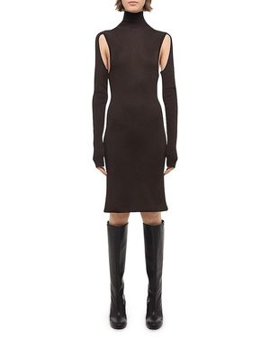 Helmut Lang Air Cut-Out Turtleneck Dress - Black