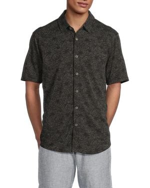 Tommy Bahama Leafy Oasis Floral Cotton Shirt - Blue