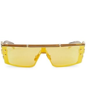 Balmain 75mm Solid Shield Sunglasses - Yellow