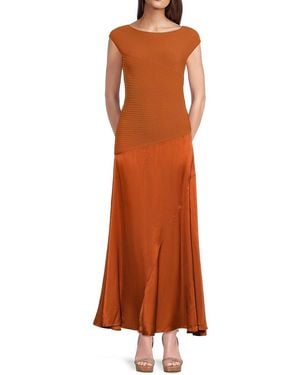 10 Crosby Derek Lam Madeline Mixed-media Maxi Dress - Orange