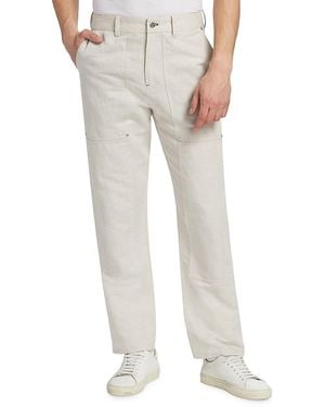Helmut Lang Cotton & Linen-Blend Carpenter Pants - White