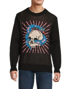 Wesc Leon Skull & Snake Crewneck Jumper - Black