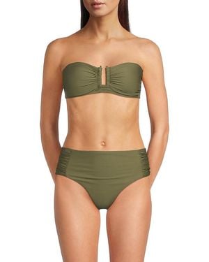 DKNY 2-Piece Ruched Bikini Set - Green