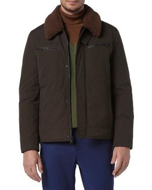 Andrew Marc Randall Faux Shearling Bomber Jacket - Black