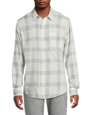 Vince West Coast Checked Cotton Shirt - Grey