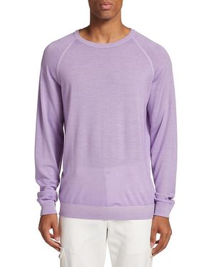 Saks Fifth Avenue Collection Wool Crewneck Slim-Fit Sweater - Purple
