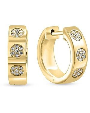 Effy ENY 14k Goldplated Sterling Silver & 0.12 Tcw Diamond Huggie Earrings - Metallic