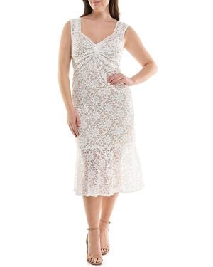 Nicole Miller Lucy Stretch Lace Body-Con Dress - Grey