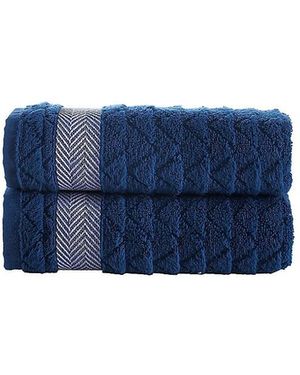Brooks Brothers 2-piece Turkish Cotton Hand Towel Set - Blue