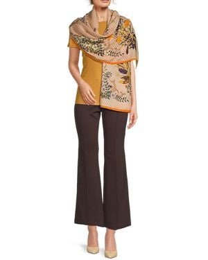 La Fiorentina Floral Print Scarf - White