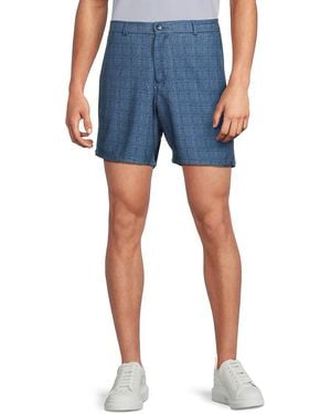 American Heritage Textured Stretch Shorts - Blue