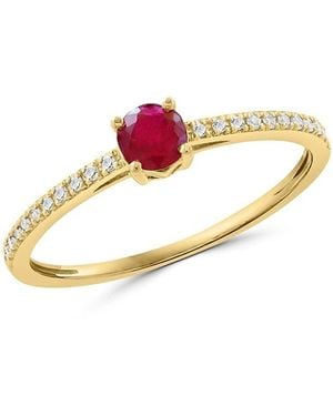 Saks Fifth Avenue 14K, Ruby & 0.06 Tw Diamond Ring - Pink