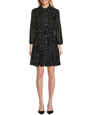 Tommy Hilfiger Polka Dot Mini Shirtdress - Black