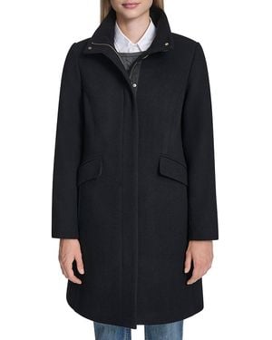 Cole Haan Wool-Blend Zip Coat - Black