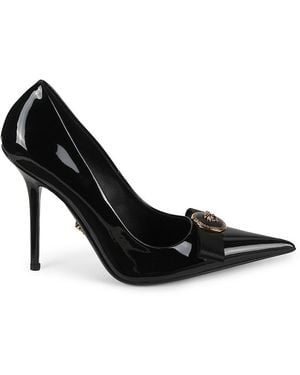 Versace 106Mm Medusa Head Leather Court Shoes - Black