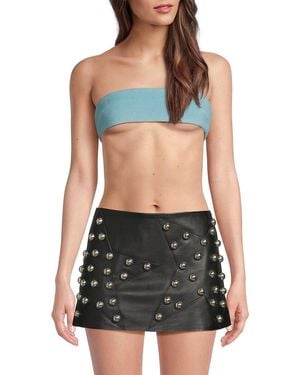 LAQUAN SMITH Cielo Bandeau Virgin Wool Blend Crop Top - Black