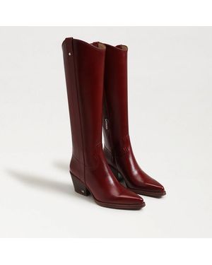 Sam Edelman Wyatt Knee High Boot Deep Scarlet Patent Leather - Red