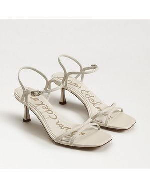 Sam Edelman Presley Strappy Kitten Heel Sandal Modern Ivory Leather - Metallic