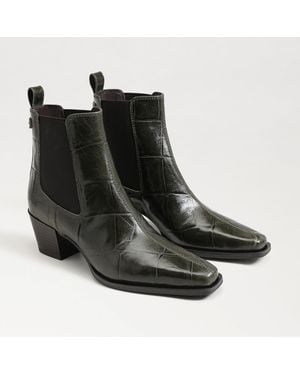 Sam Edelman Ashtyn Ankle Bootie Deep Croco Leather - Black