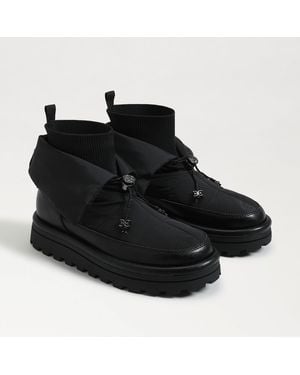 Sam Edelman Olin Lug Sole Bootie Nylon/Leather - Black