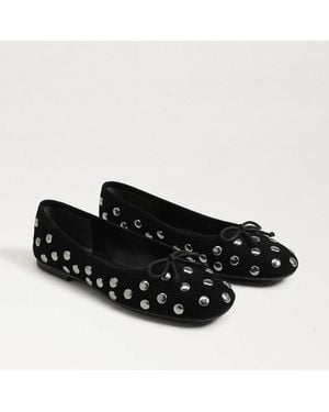Sam Edelman Alie Studded Ballet Flat Suede - Black