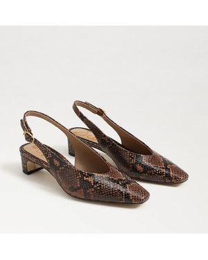 Sam Edelman Ronnie Slingback Heel Copper Snake Print Leather - Brown