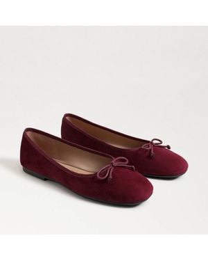 Sam Edelman Alie Ballet Flat French Merlot Suede - Red
