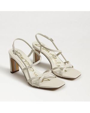 Sam Edelman Elissa Strappy Heel Sandal Modern Ivory Leather - Metallic