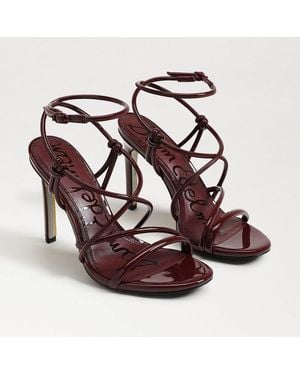 Sam Edelman Isadora Heel Sandal French Merlot Faux Leather - Brown
