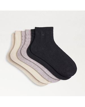 Sam Edelman 3 Pack Texture Cotton Anklet Ivory Multi - Blue