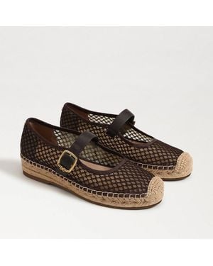 Sam Edelman Mackie Mesh Espadrille Mary Jane Café Noir Mesh Fabric - Brown