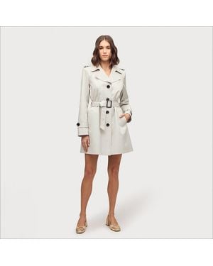 Sam Edelman Single Breasted Trench Coat Feather - White