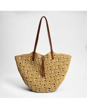 Sam Edelman Layla Floral Raffia Fan Tote Natural Raffia - Metallic