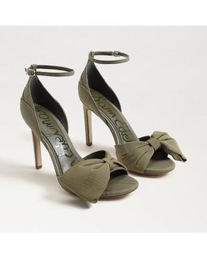 Sam Edelman Ida Open Toe Stiletto Sandal/Light Fabric - Green