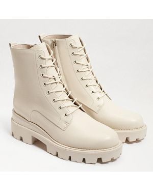 Sam Edelman Garret Platform Combat Boot Modern Ivory Leather - Natural