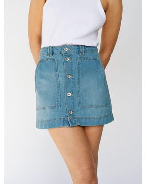 Sanctuary All Buttoned Up Denim Skirt Dream Team - Blue