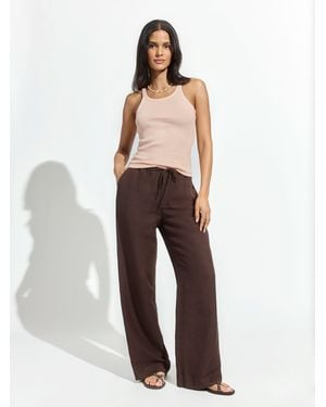 Sanctuary Shoreline Linen Pant Rich Soil - Brown