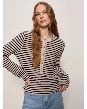 Sanctuary Everyday Henley Sweater Dark Opal/inkstorm Stripe - Multicolor