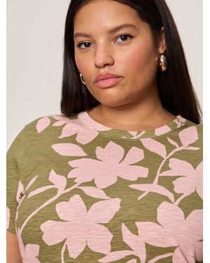 Sanctuary The Perfect Tee Pink Silhouette Extended Sizing - Brown