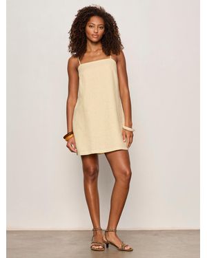 Sanctuary Hideaway Linen Tie Strap Dress Banana - Natural