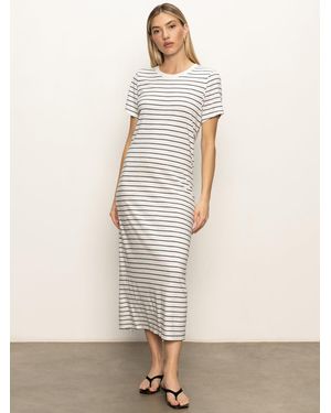 Sanctuary Perfect Tee Maxi Dress Chalk Black Stripe - Natural