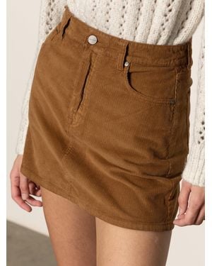 Sanctuary Briar Corduroy Mini Skirt Bronze - Brown