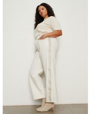 Sanctuary Cadence Shimmer Stripe Jean Vanilla Creme Extended Sizing - Natural