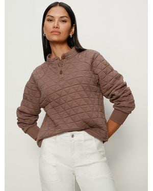 Sanctuary Quilted Button Popover Morel - Brown