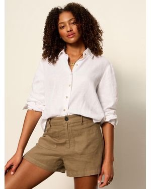 Sanctuary Linen Marine Short Timber - White