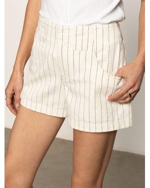 Sanctuary Arden Denim Short Bleached White Pinstripe